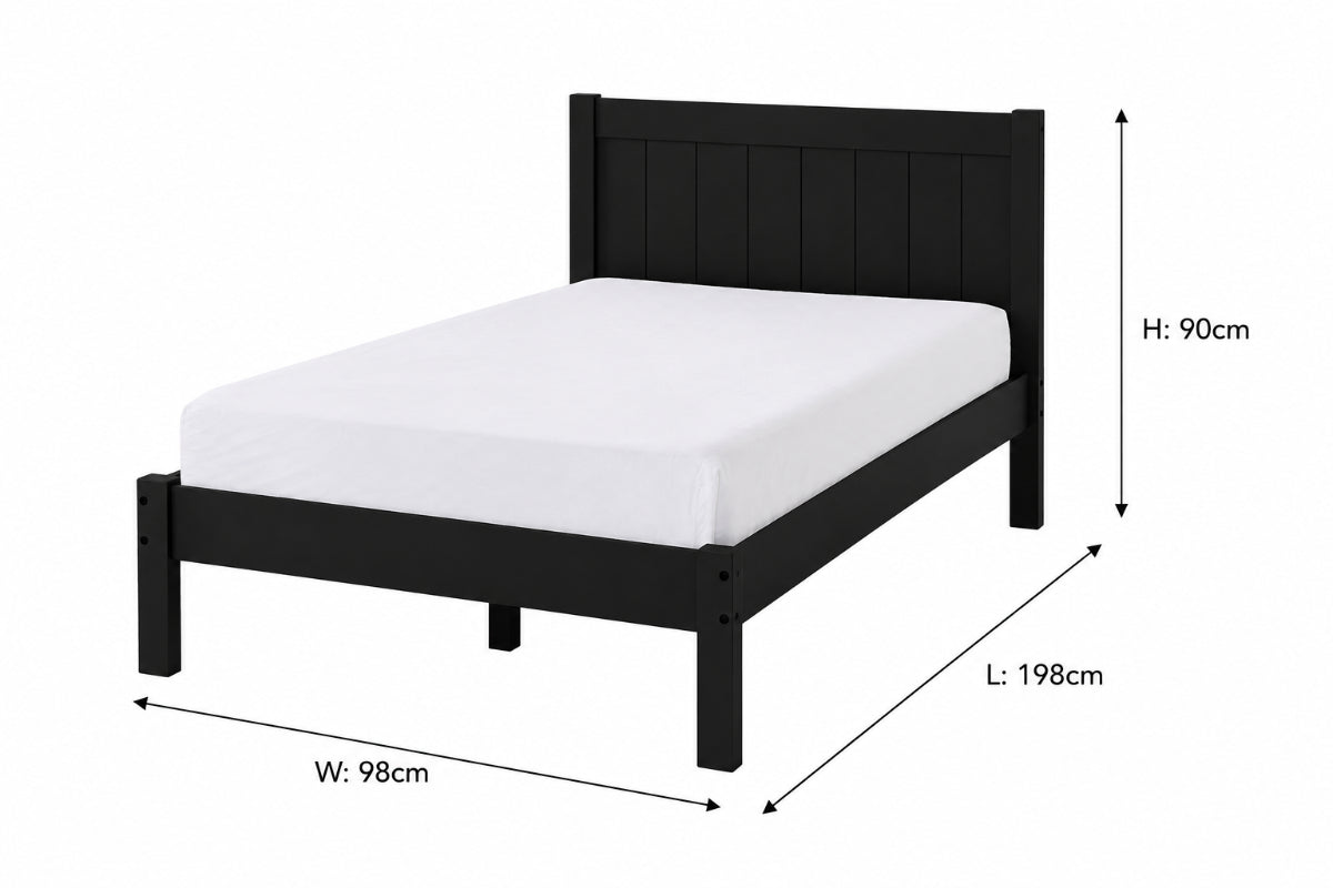 Jay Bed Frame | Single | 3ft | Black-3
