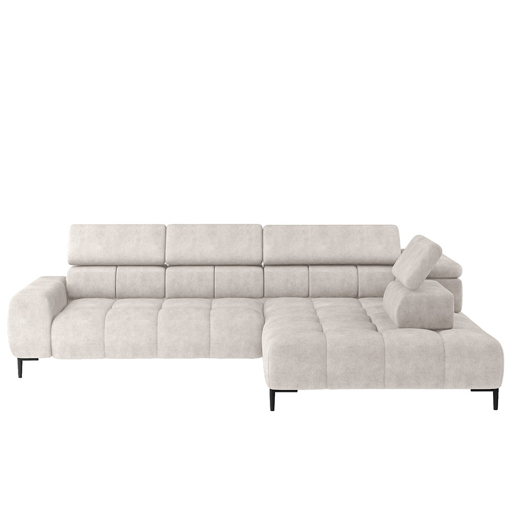Beige sectional sofa on a white background