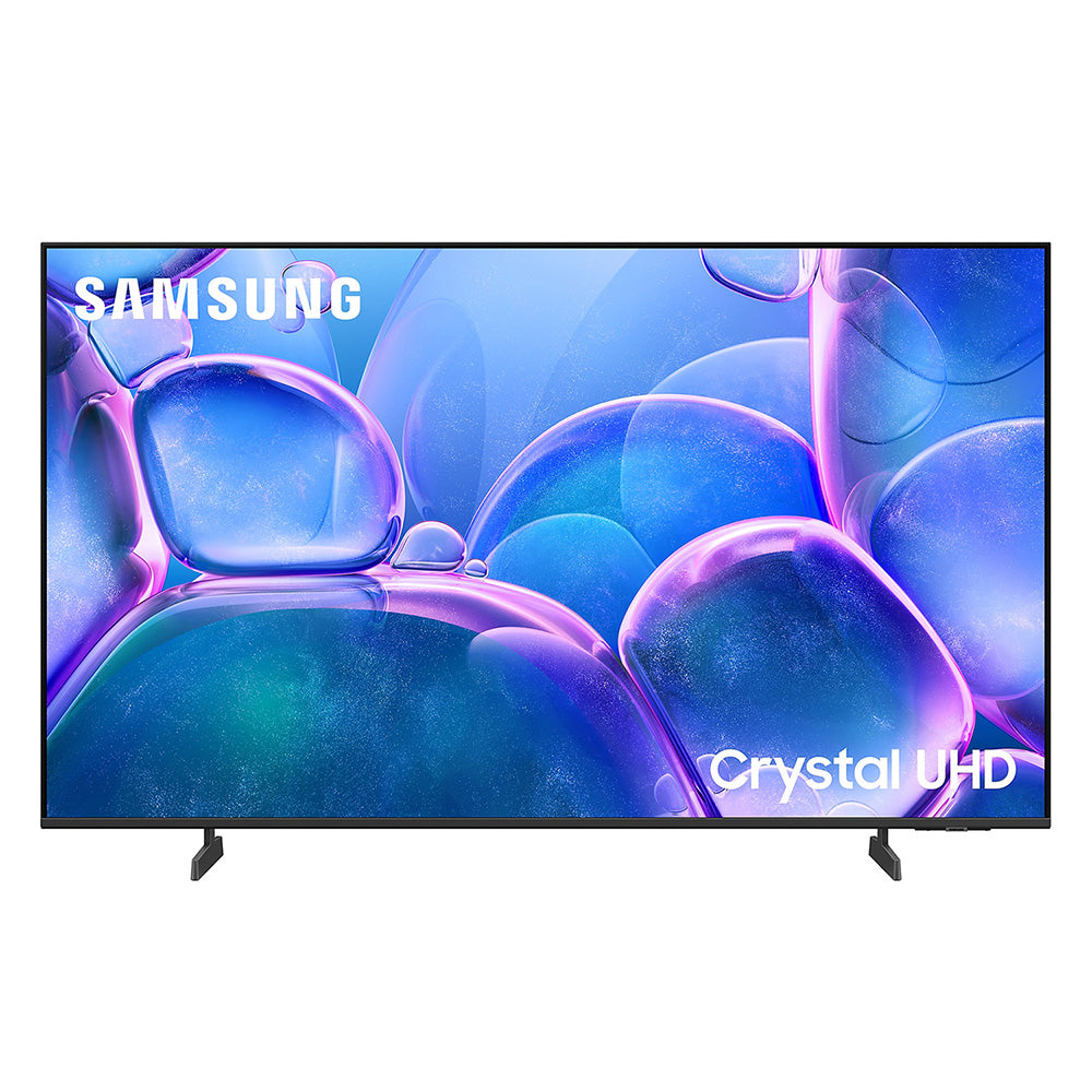 Samsung Crystal UHD TV with colorful abstract design on screen