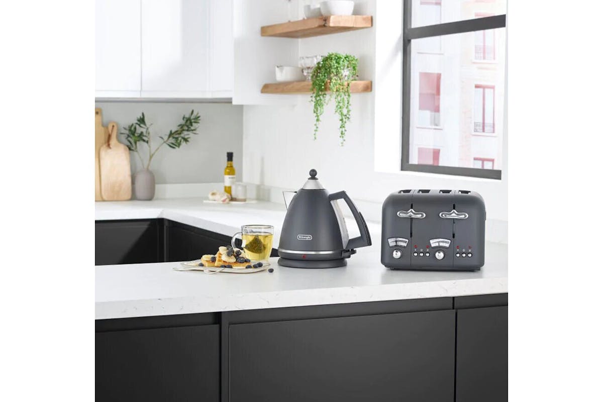DeLonghi Argento Silva 4 Slice Toaster | CT04.GY | Tactile Grey-2