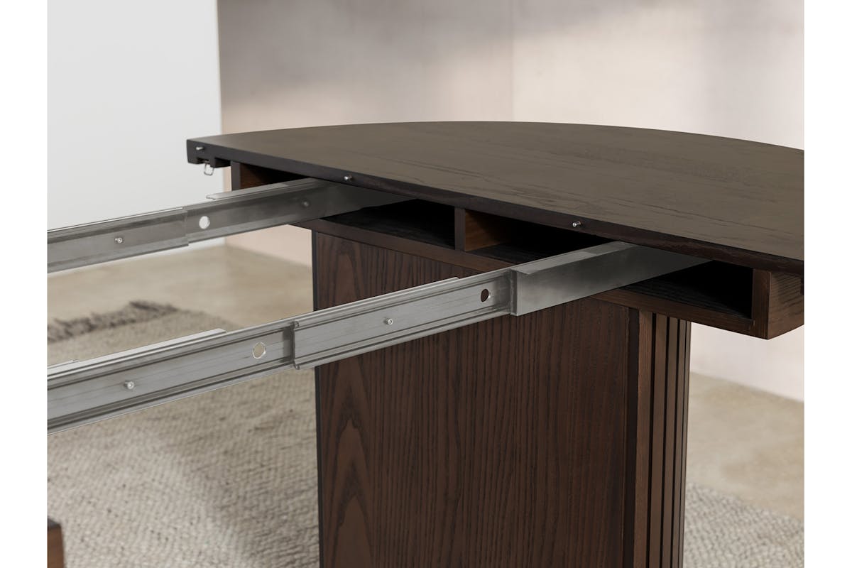 Transformer Round Extending Dining Table | Dark Walnut-7