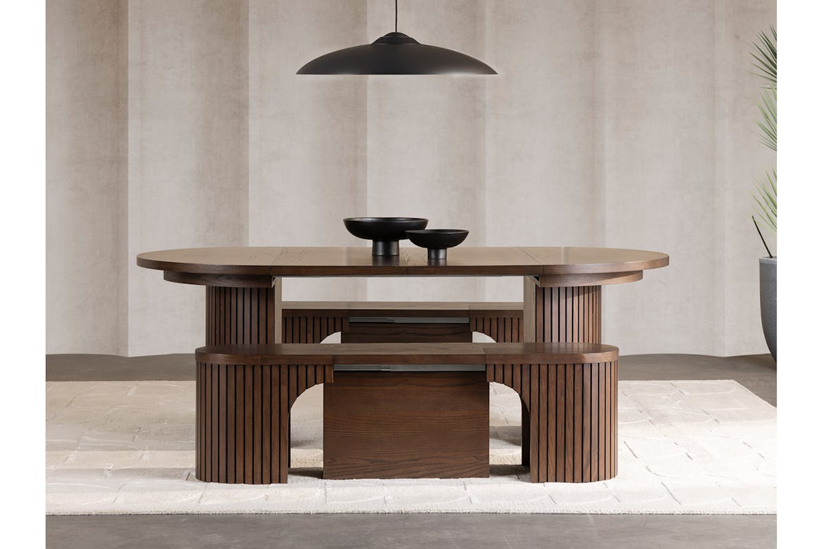 Transformer Round Extending Dining Table | Dark Walnut-3
