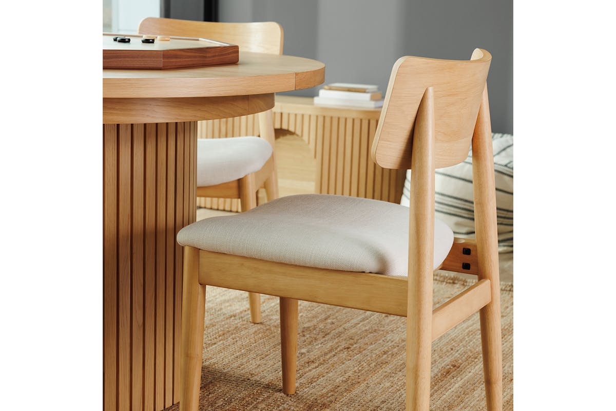 Transformer Round Chair | Cream/Scandinavian Oak | Set of 2-5