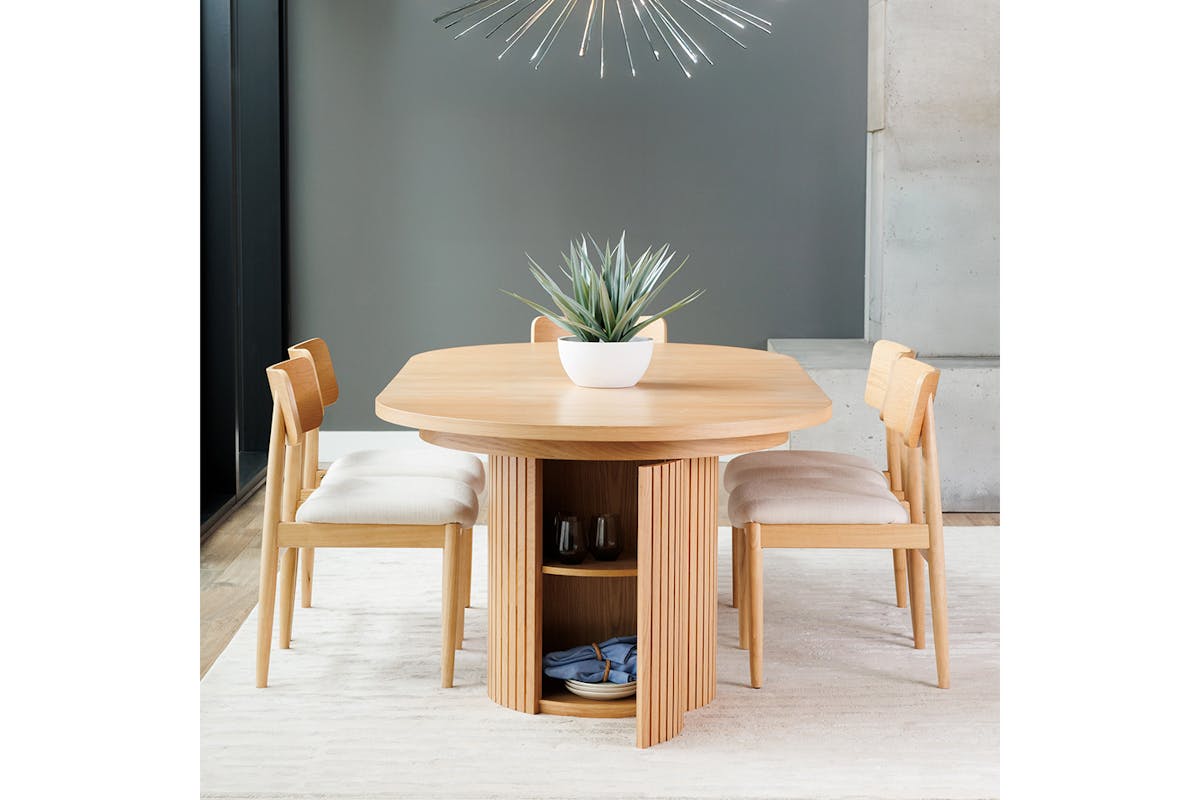 Transformer Round Extending Dining Table | Scandinavian Oak | Including 3 panels-5