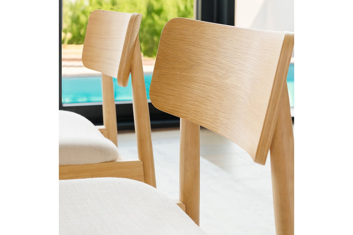 Transformer Round Chair | Cream/Scandinavian Oak | Set of 2-4
