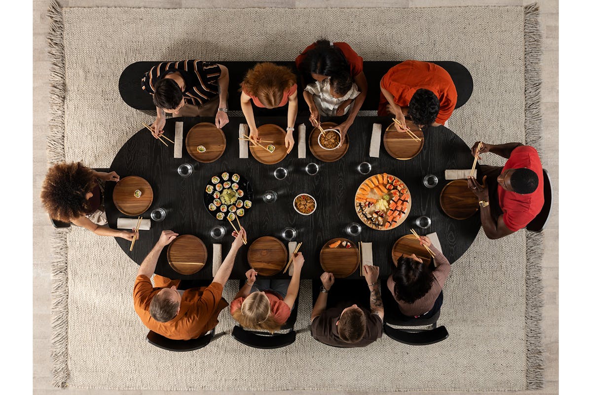 Transformer Round Extending Dining Table | Smoked Hickory-5