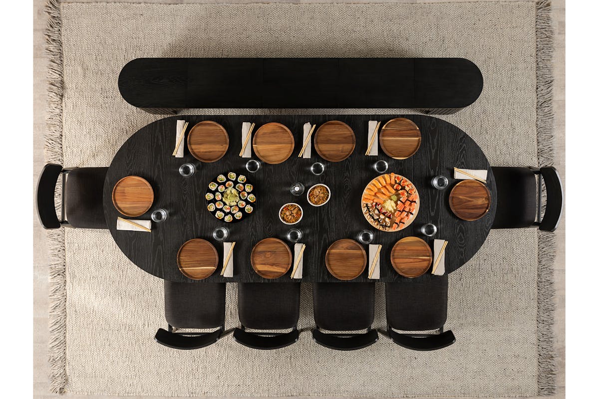 Transformer Round Extending Dining Table | Smoked Hickory-4