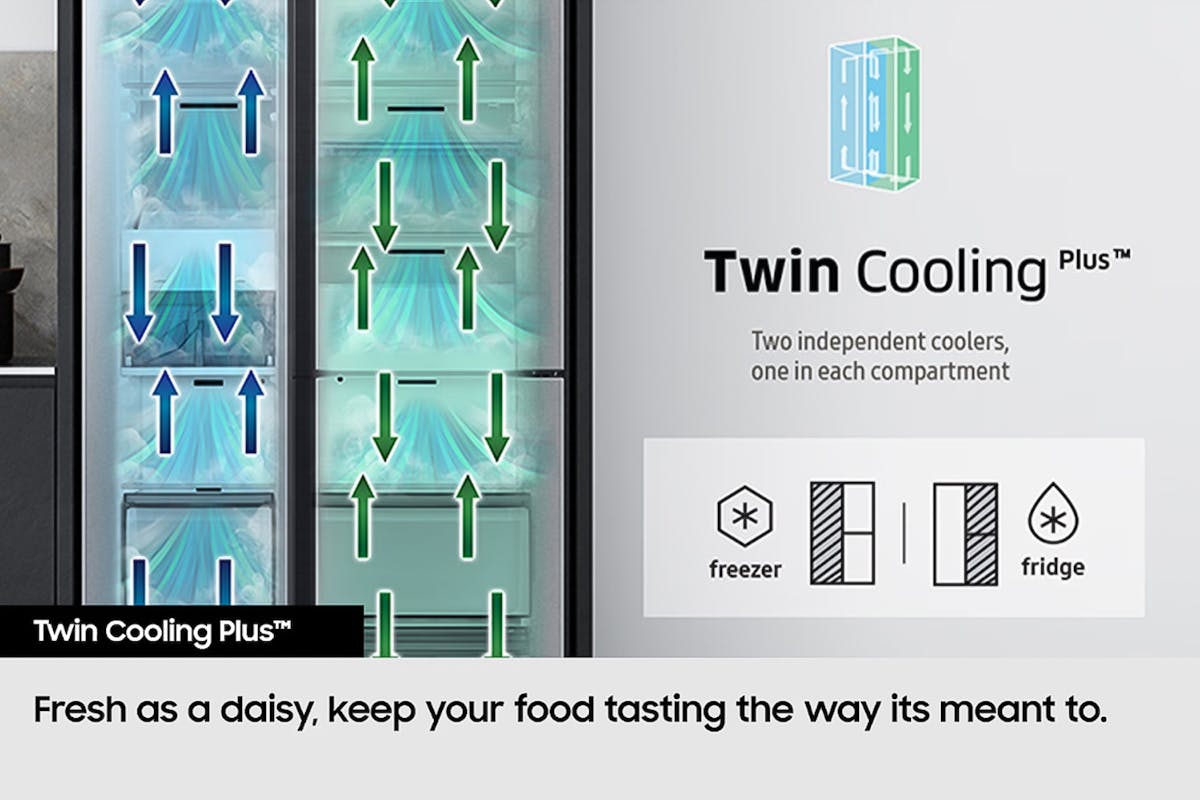 Samsung Series 7 Bespoke Side-by-Side Freestanding American Fridge Freezer | RS57DG410EB4EU-6