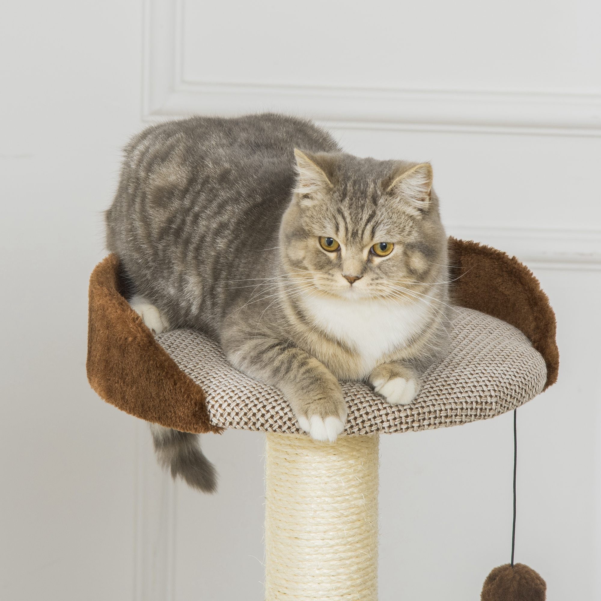 PawHut D30-411 104cm Scratching Post Cat Tree | Brown-6