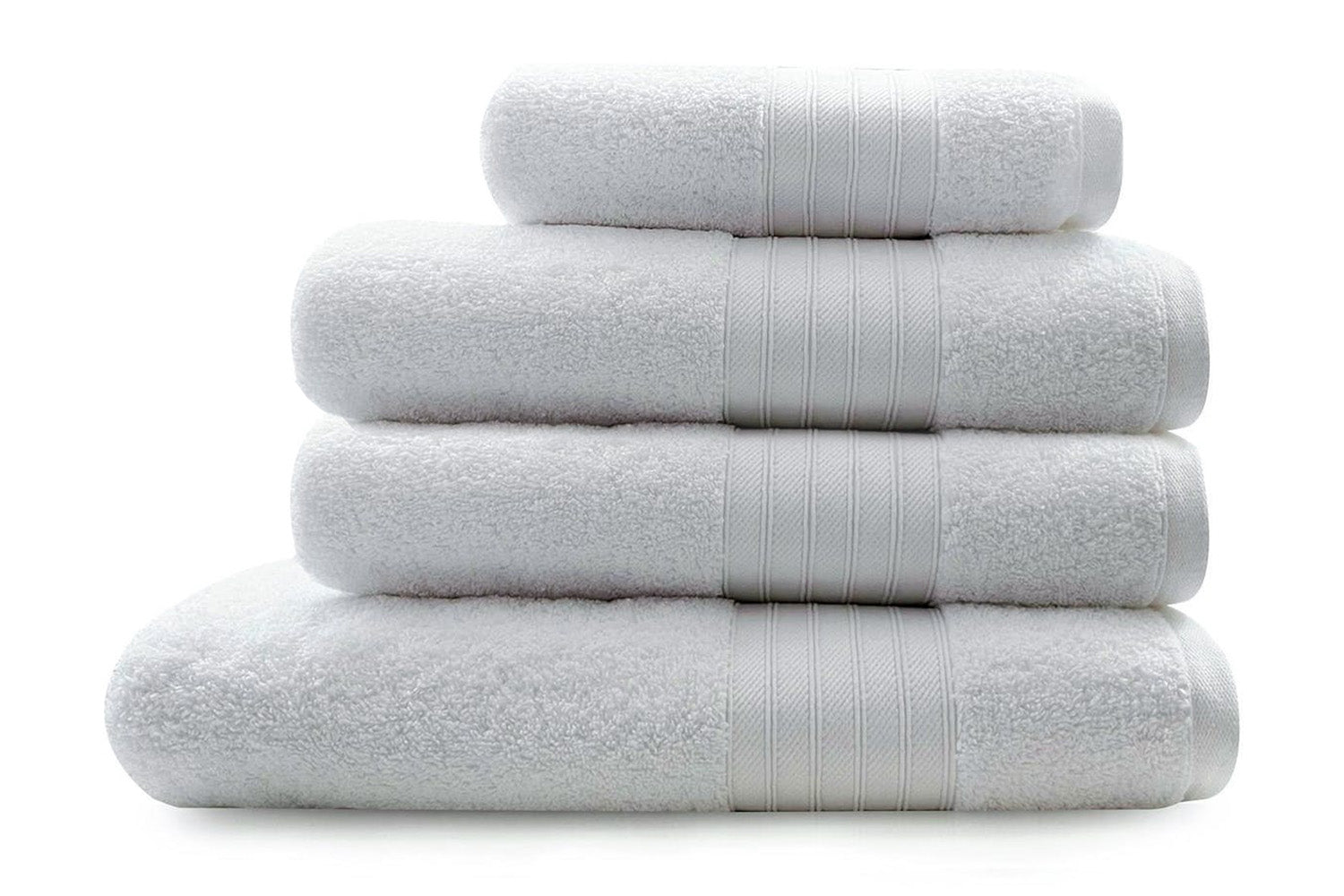 Cotton Terry Towel Set (Hand + Bath + Bath Sheet) - White
