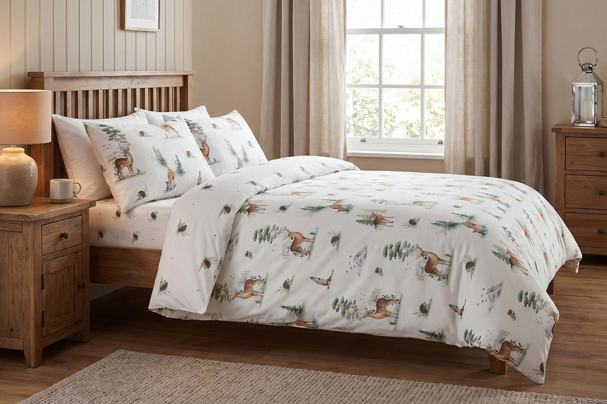 So Soft | Woodland Winter Duvet Cover Set | White | Single-2