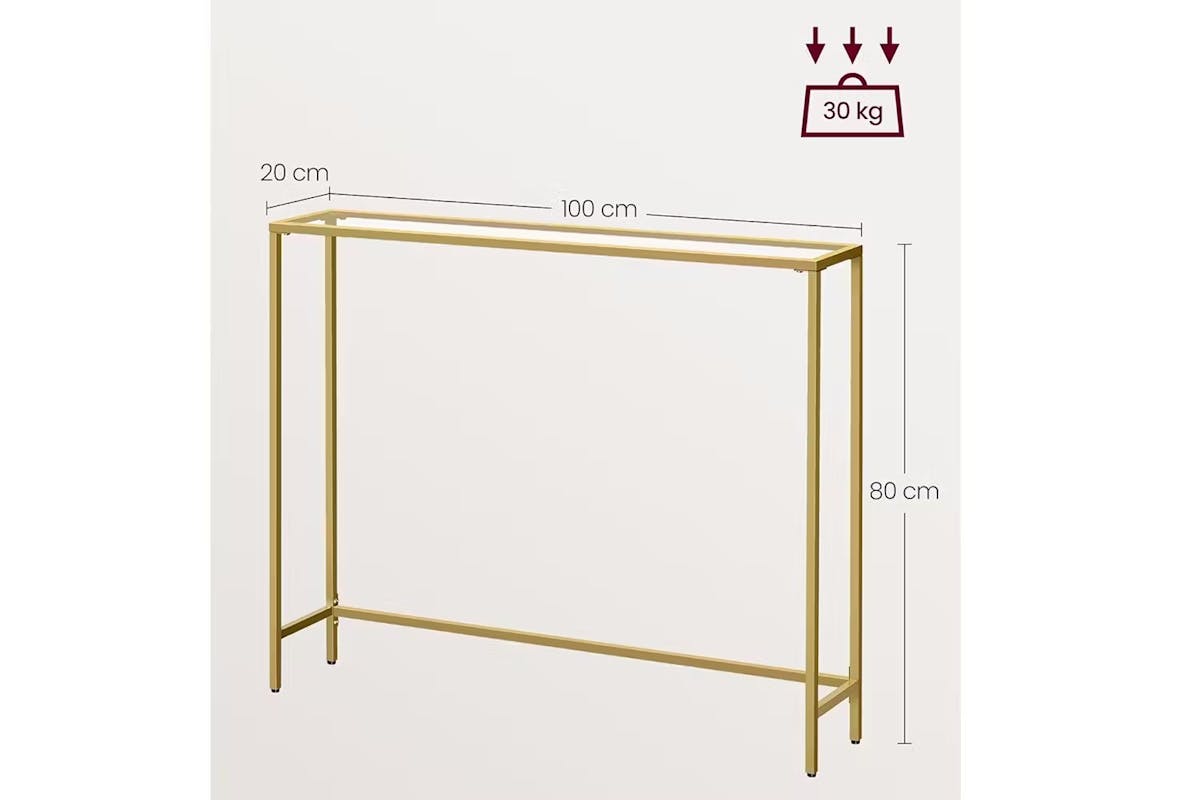 Vasagle Console Table | Pale Gold/Transparent [Ex-Display - DC250587-000095]-3